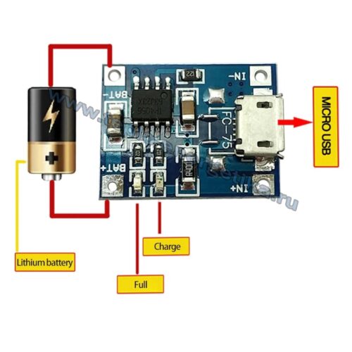 Контроллер TP4056 для модуля зарядки li-ion батарей